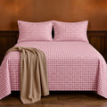 Rosy Pink Check Bedsheet