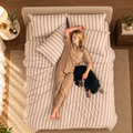 Mauve Pinstripe Bedsheet Set