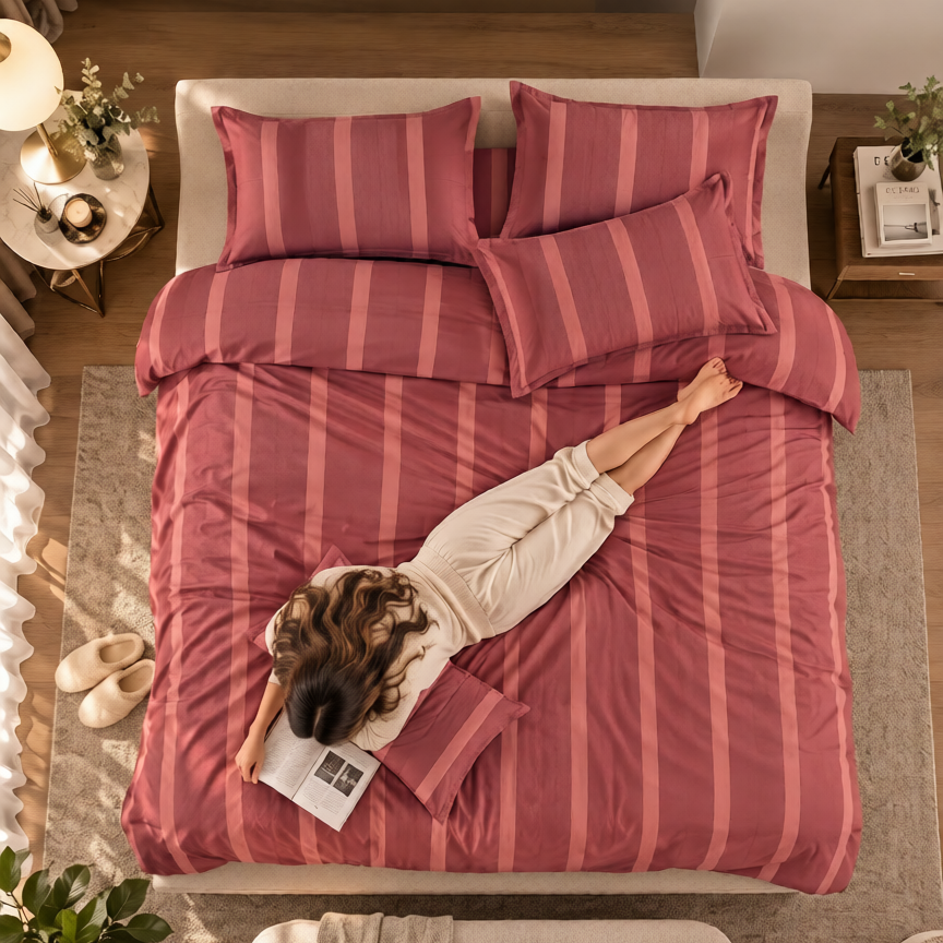 Rustic Rose Stripe Bedsheet
